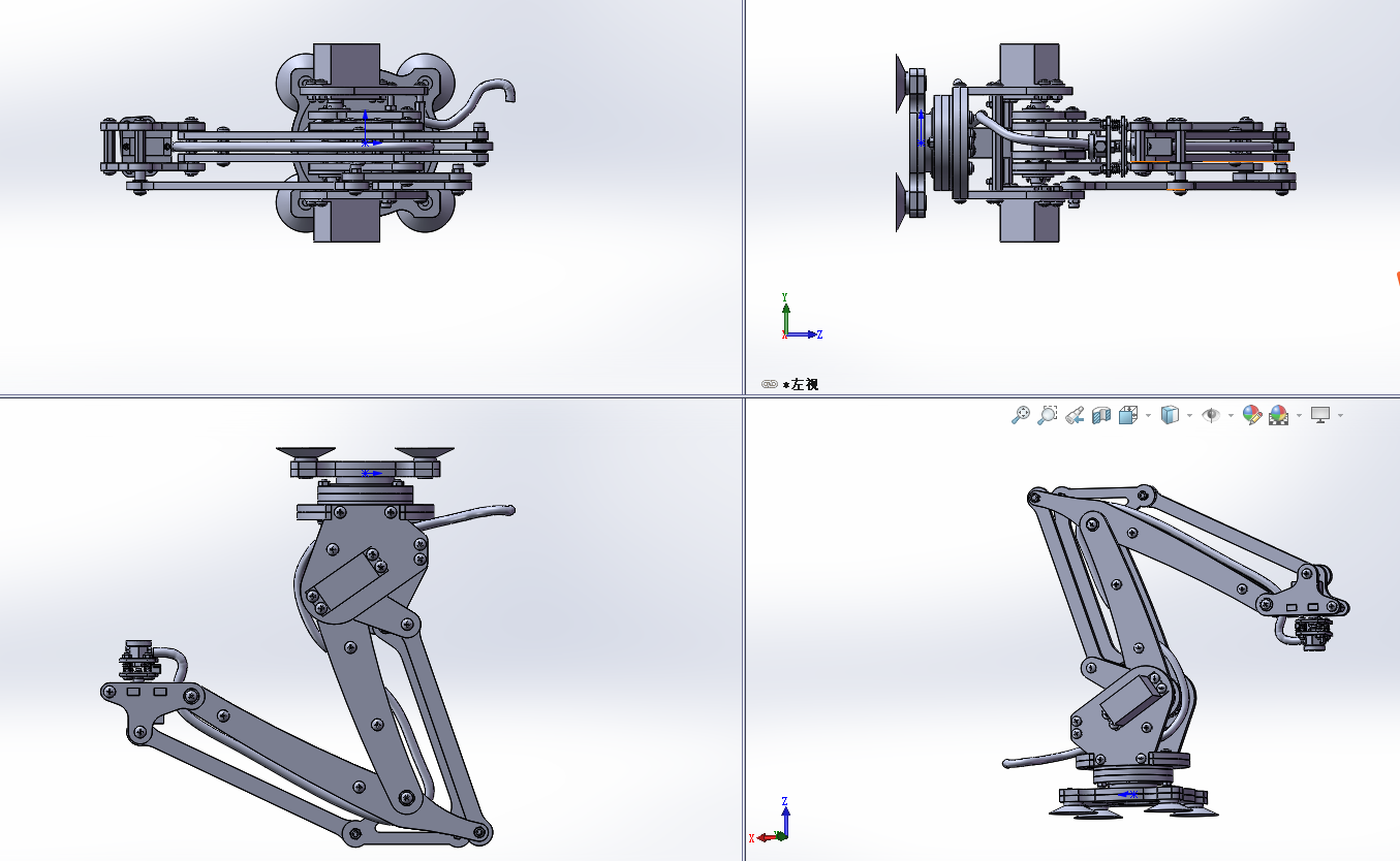四自由度重载精密关节式码砖机器人设计（码垛机械手）（含三维SW）